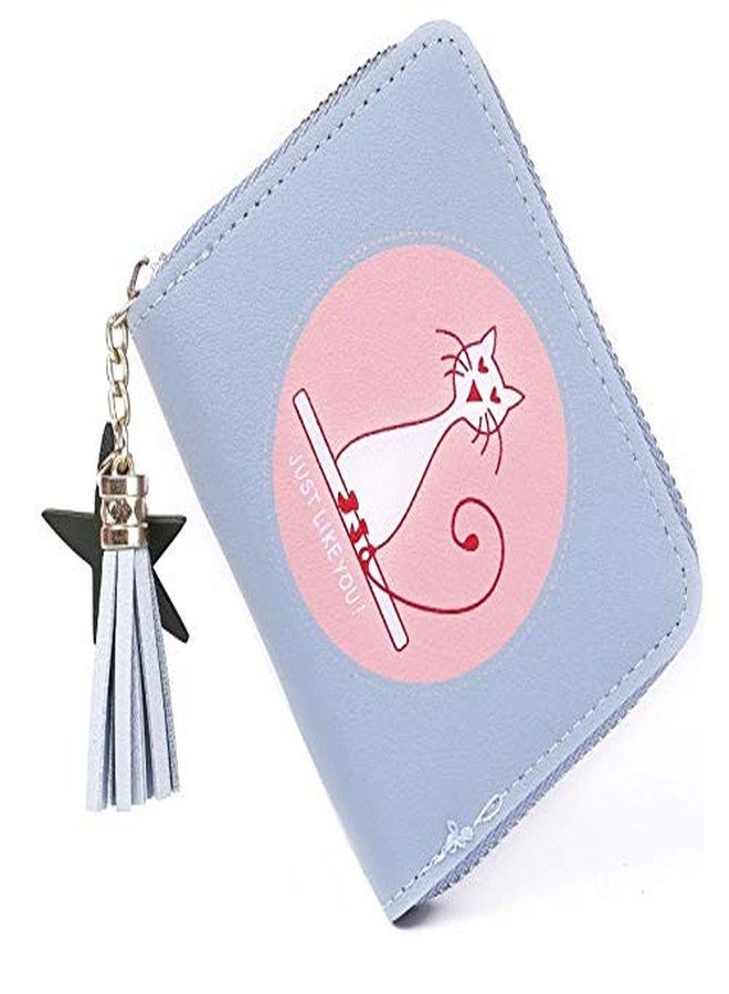 موكا محفظة صغيرة قصيرة من MOCA للنساء والفتيات، لحفظ النقود المعدنية وبطاقات الائتمان والخصم (سكاي) - Image 1